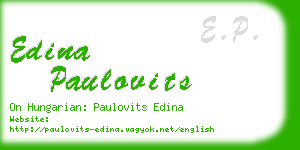 edina paulovits business card